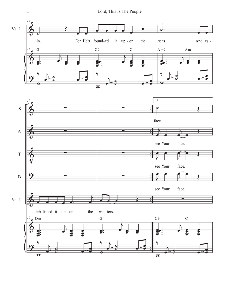 Lord, This Is The People (Psalm 24) (Vocal Quartet - (SATB) 4-Part scores gallery preview page 4