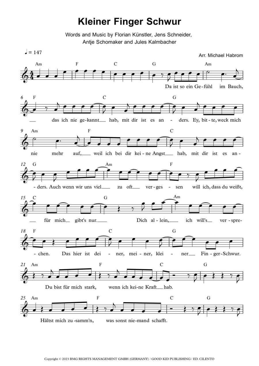 Kleiner Finger Schwur Soprano Recorder scores gallery preview page 1