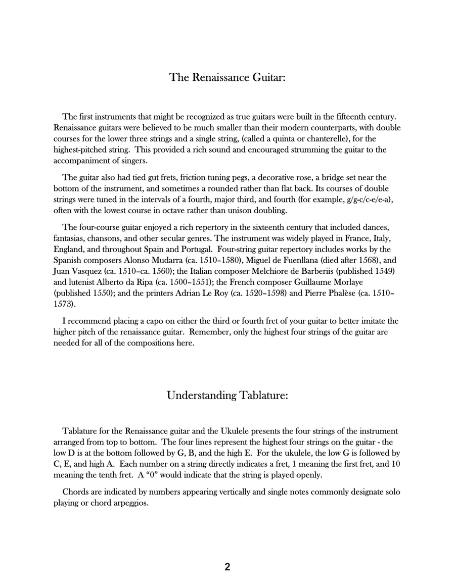 Albert de Rippe: 46 Renaissance Pieces For Low G Ukulele Ukulele scores gallery preview page 5