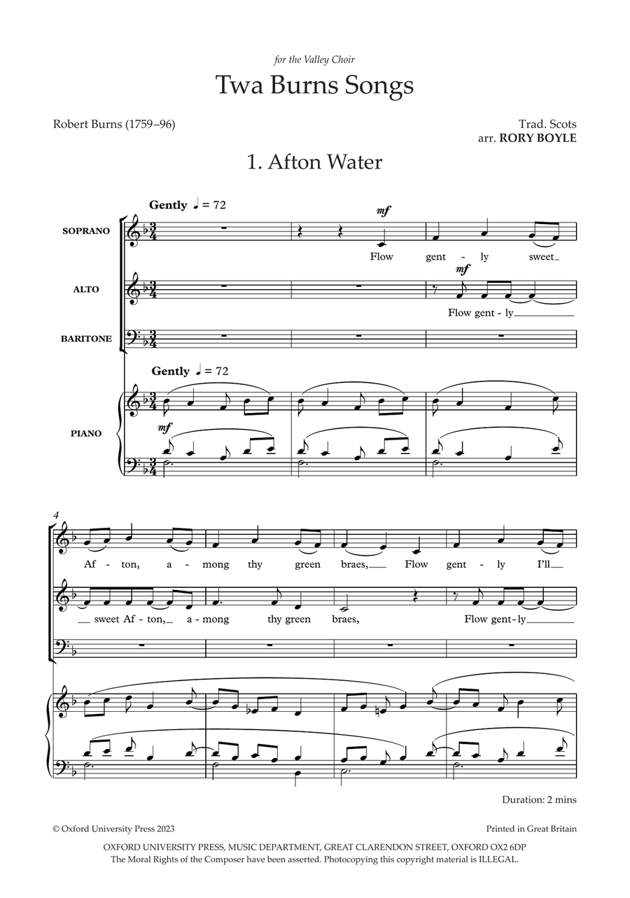 Twa Burns Songs Twa Burns Songs 3-Part scores gallery preview page 3