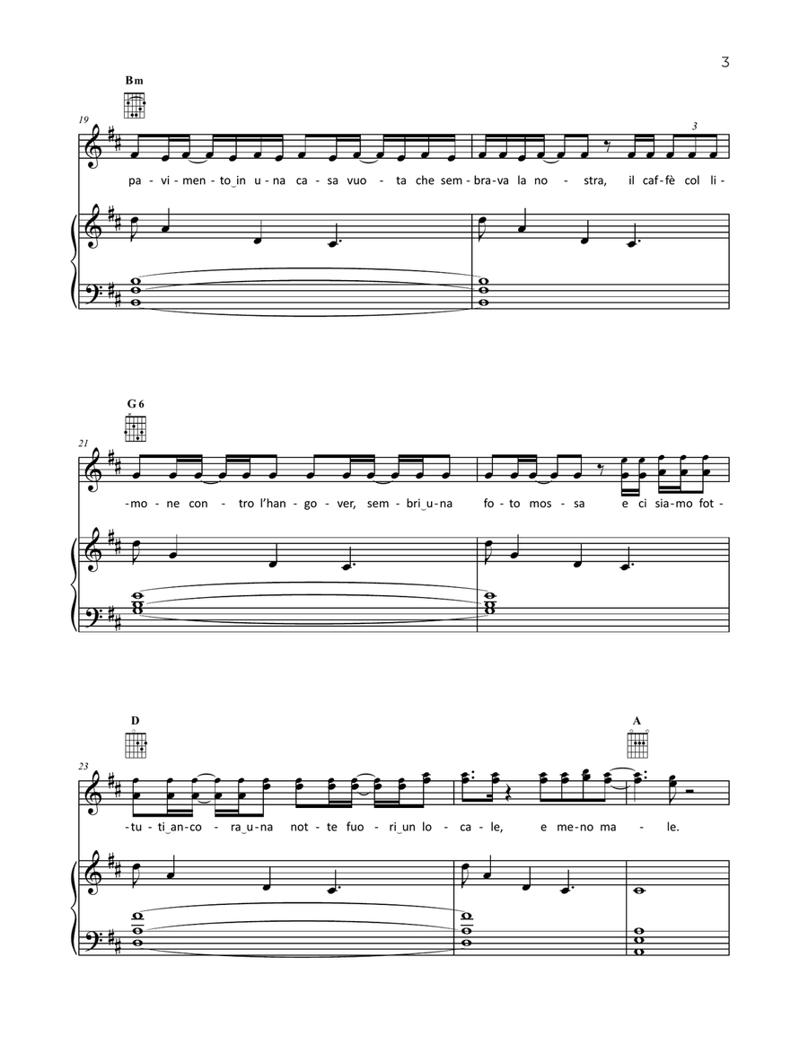 Due Vite Due Vite Piano, Vocal, Guitar scores gallery preview page 3
