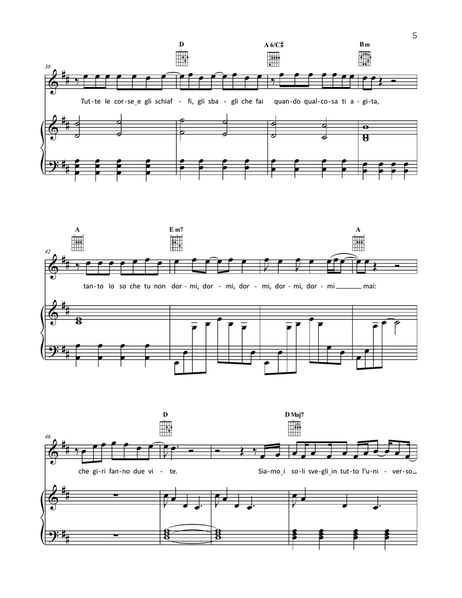 Due Vite Due Vite Piano, Vocal, Guitar scores gallery preview page 5
