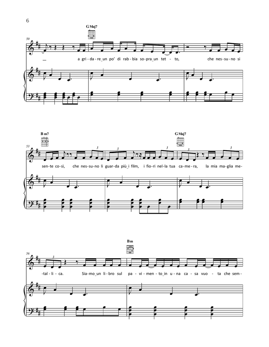 Due Vite Due Vite Piano, Vocal, Guitar scores gallery preview page 6
