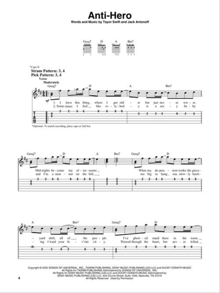 Chart Hits 2022-2023 Electric Guitar scores gallery preview page 4