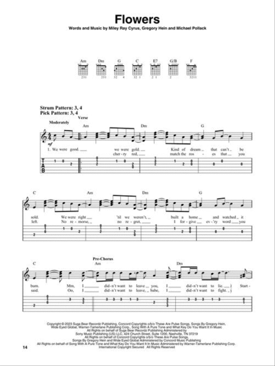 Chart Hits 2022-2023 Electric Guitar scores gallery preview page 6