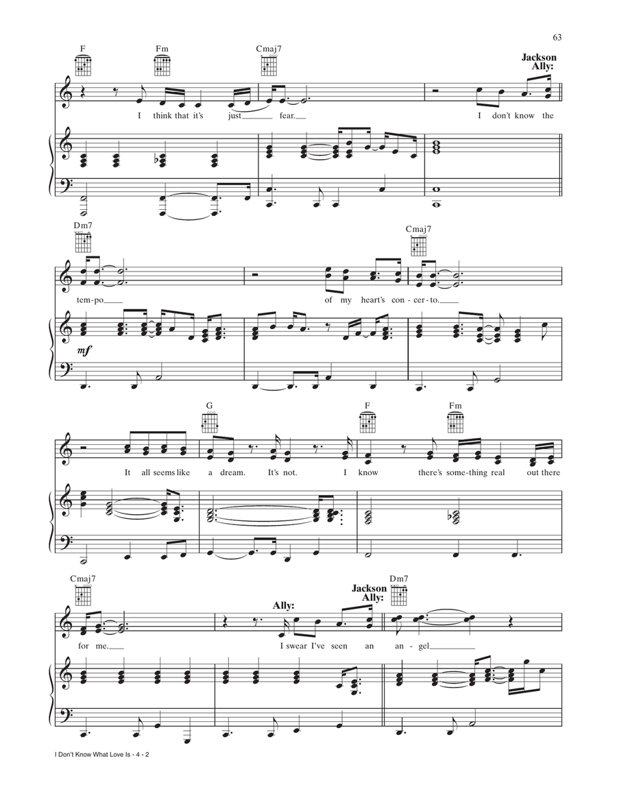 I Don't Know What Love Is (from A Star Is Born) Piano, Vocal, Guitar scores gallery preview page 2