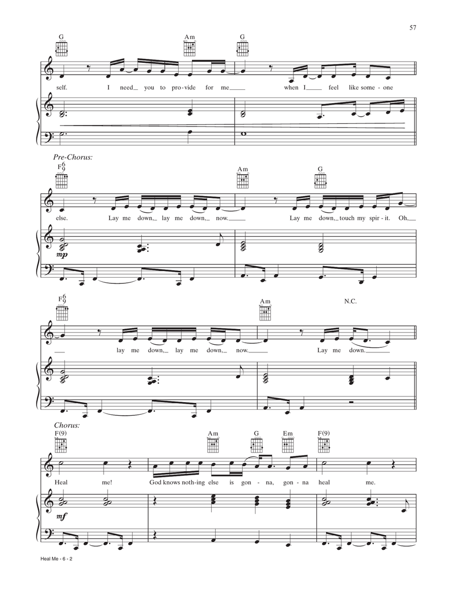 Heal Me (from A Star Is Born) Piano, Vocal, Guitar scores gallery preview page 2