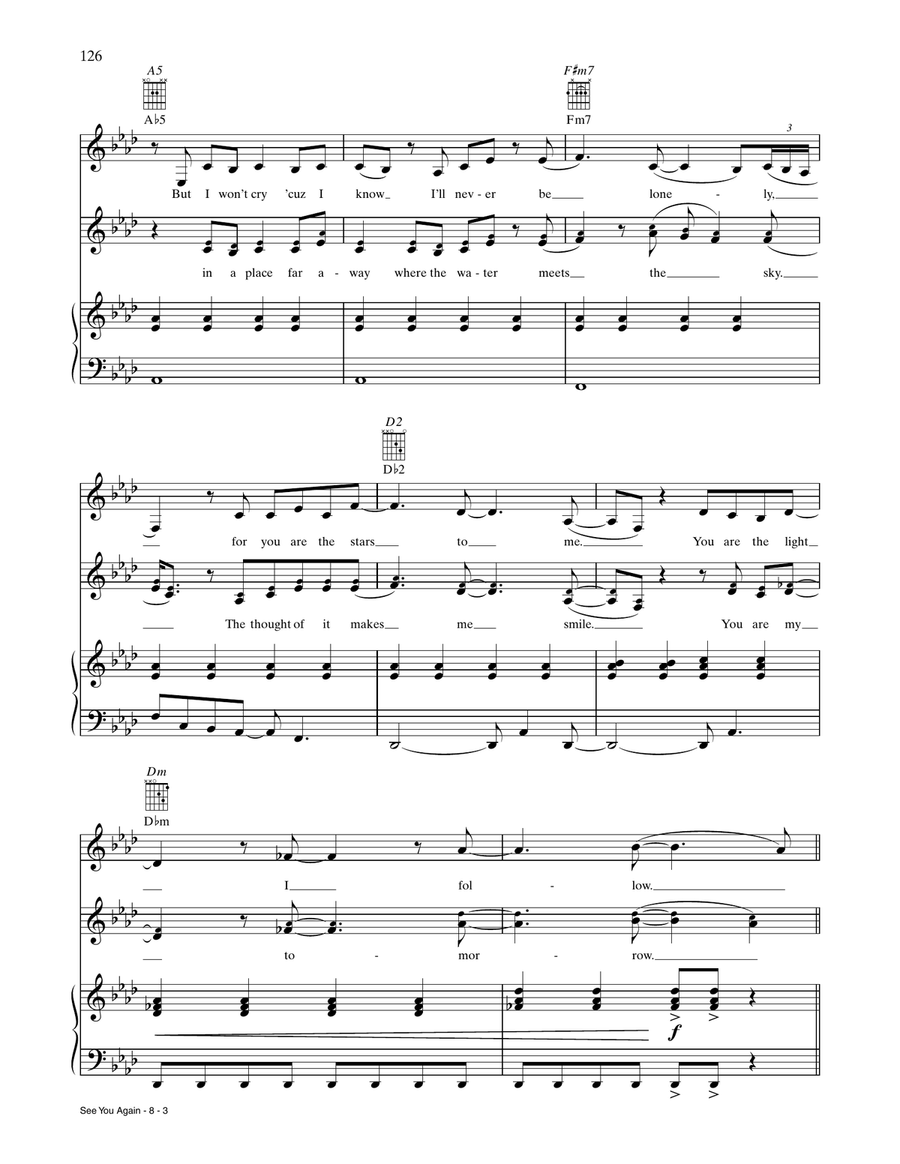 See You Again See You Again Piano, Vocal, Guitar scores gallery preview page 3