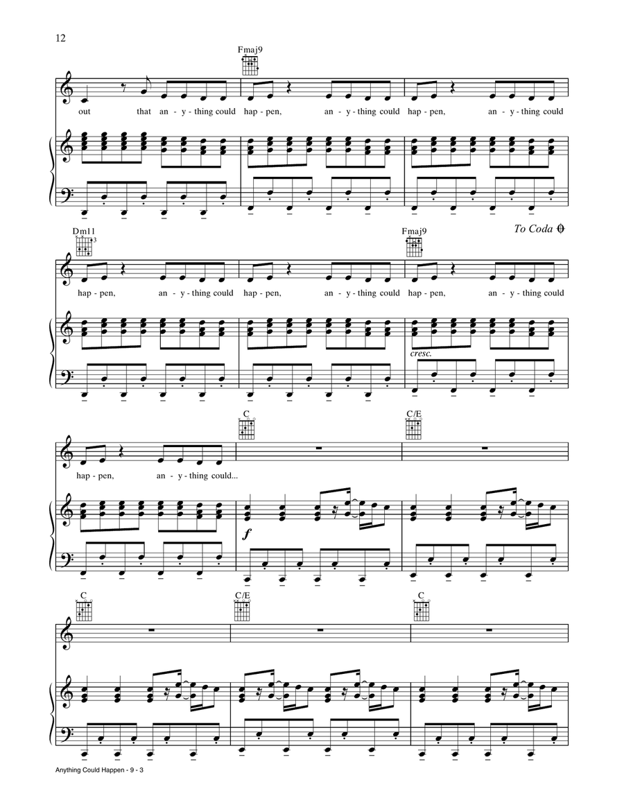 Anything Could Happen Anything Could Happen Piano, Vocal, Guitar scores gallery preview page 3
