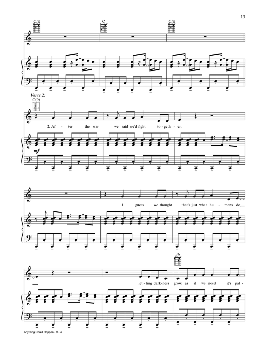 Anything Could Happen Anything Could Happen Piano, Vocal, Guitar scores gallery preview page 4