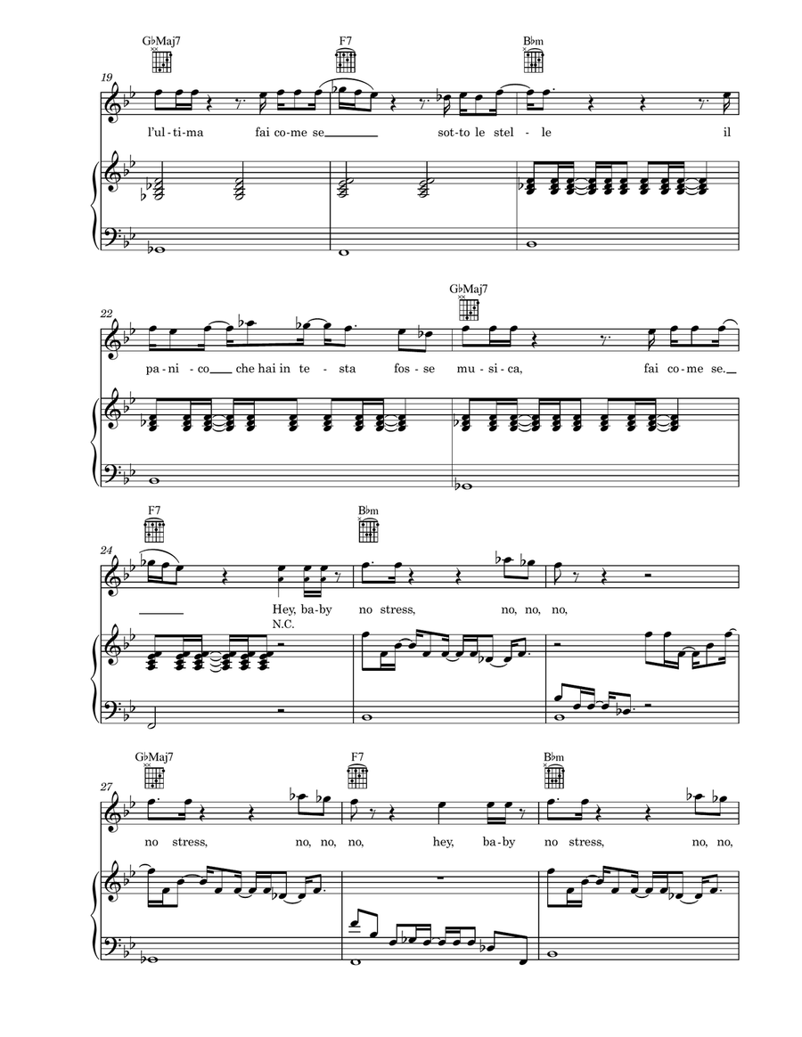 No Stress No Stress Piano, Vocal, Guitar scores gallery preview page 3