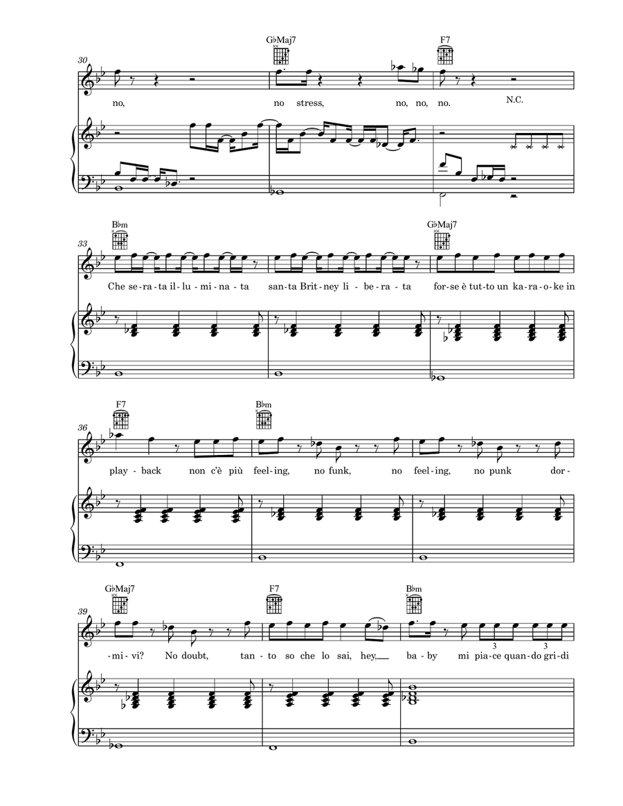 No Stress No Stress Piano, Vocal, Guitar scores gallery preview page 4