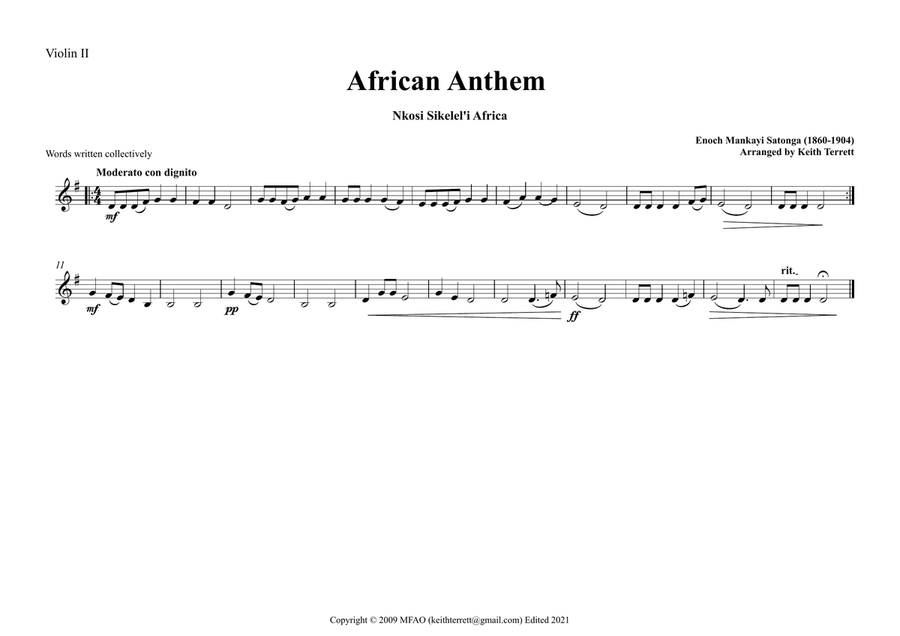 African Union Anthem (Let us All Celebrate & Unite) for String Orchestra String Orchestra scores gallery preview page 4