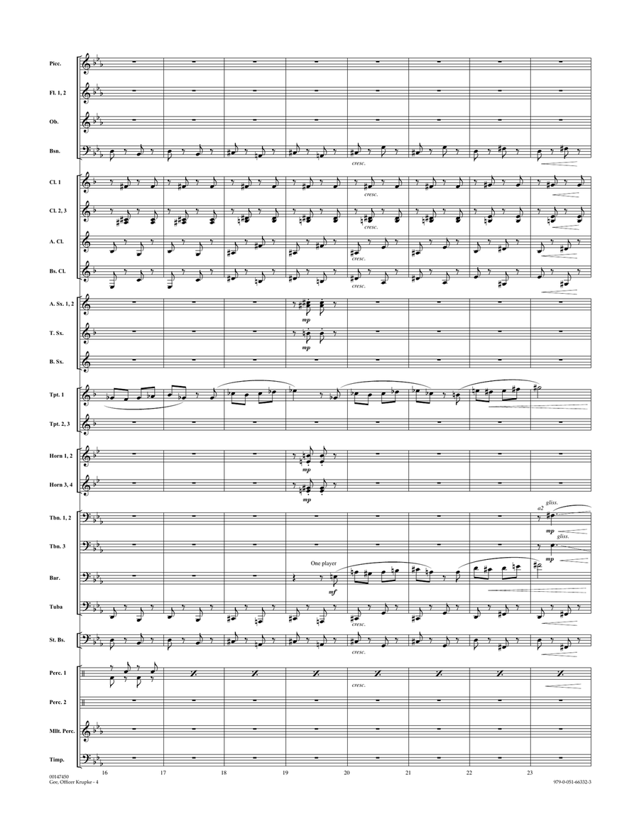 Gee, Officer Krupke (from West Side Story) (arr. Paul Murtha) - Conductor Score (Full Score) Concert Band scores gallery preview page 4
