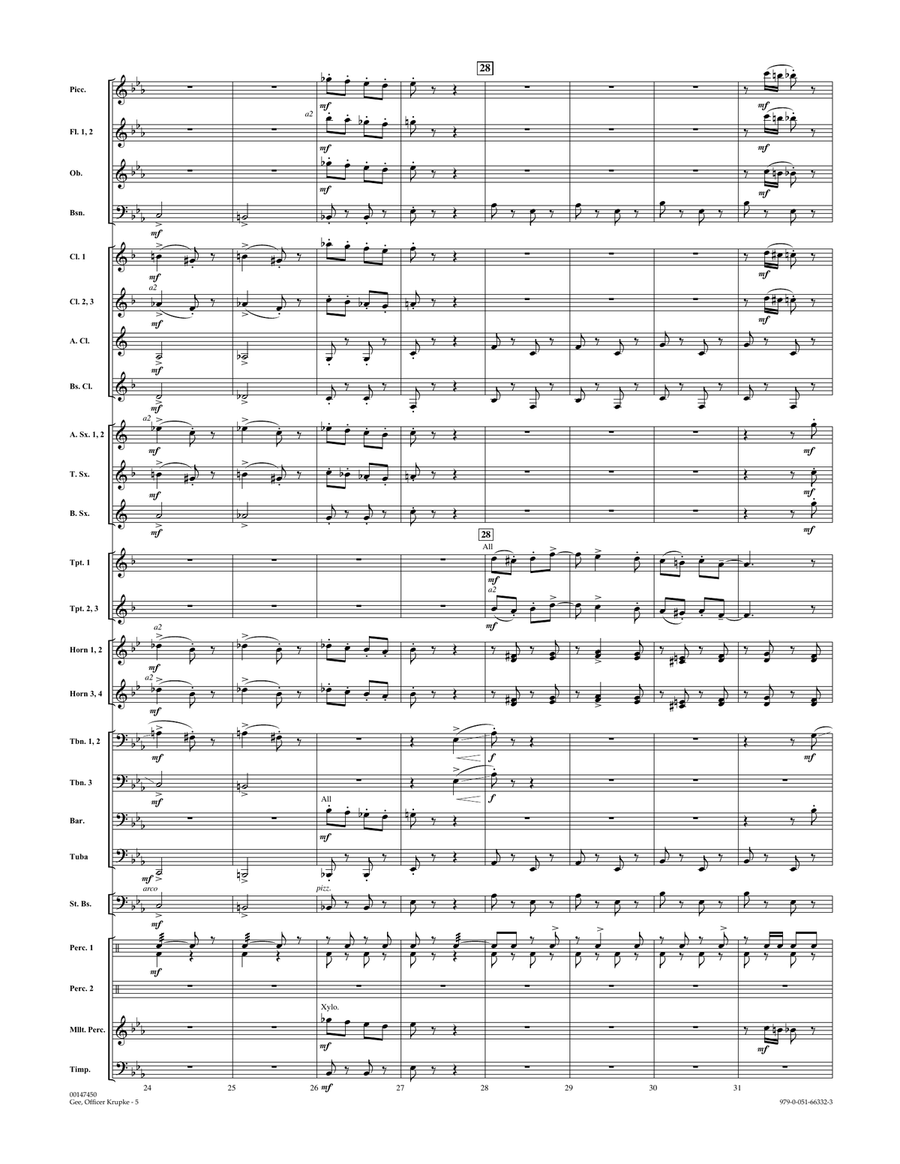 Gee, Officer Krupke (from West Side Story) (arr. Paul Murtha) - Conductor Score (Full Score) Concert Band scores gallery preview page 5