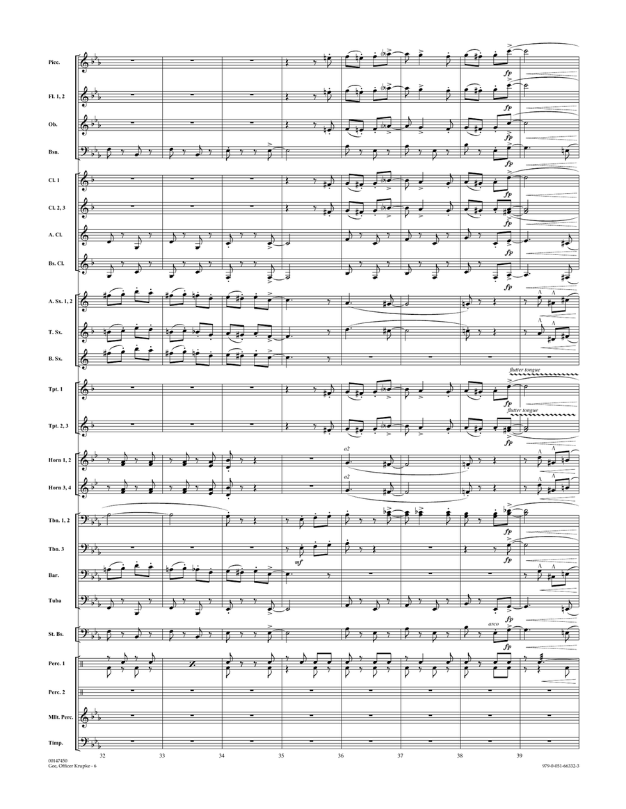 Gee, Officer Krupke (from West Side Story) (arr. Paul Murtha) - Conductor Score (Full Score) Concert Band scores gallery preview page 6
