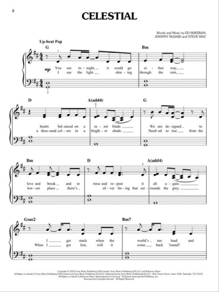 Chart Hits of 2022-2023 Easy Piano scores gallery preview page 5