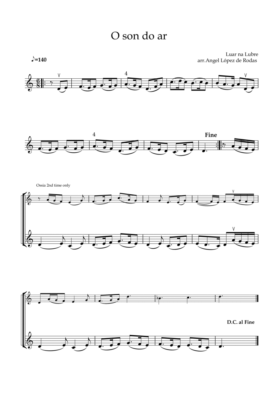 Luar Violin Solo scores gallery preview page 1