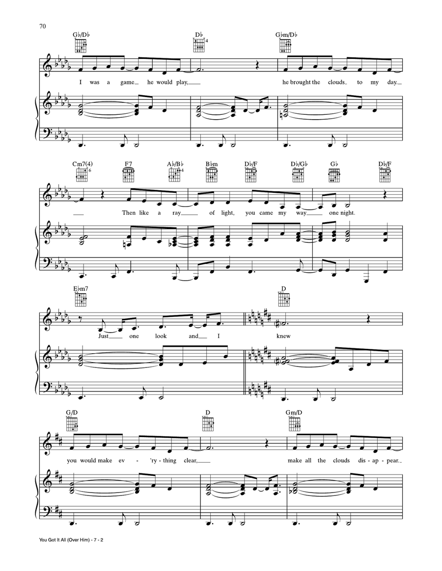 You Got It All (Over Him) Piano, Vocal, Guitar scores gallery preview page 2