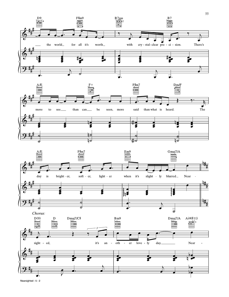 Nearsighted Nearsighted Piano, Vocal, Guitar scores gallery preview page 2