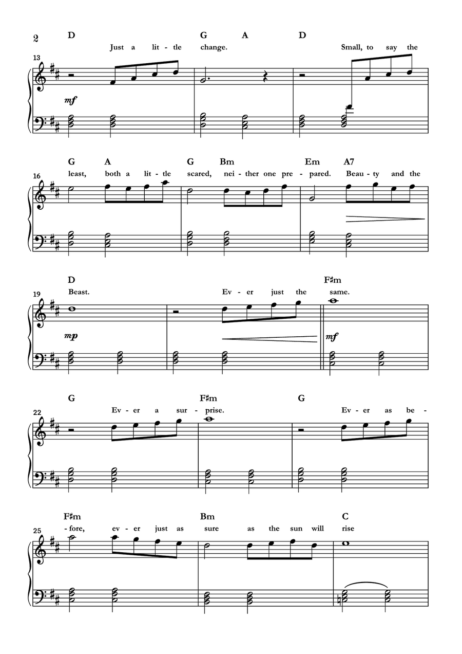 Beauty And The Beast Easy Piano scores gallery preview page 2