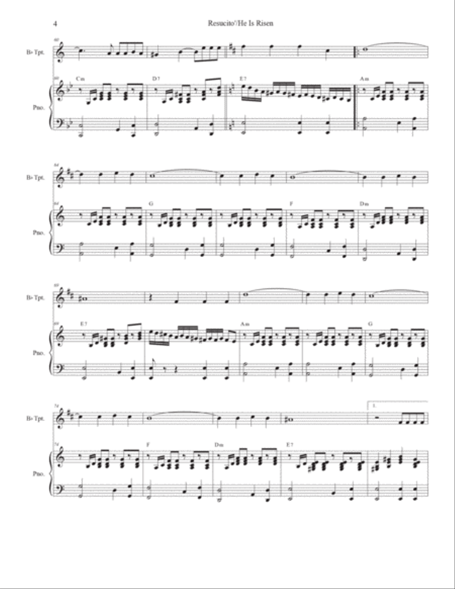 Resucito B-Flat Trumpet scores gallery preview page 4