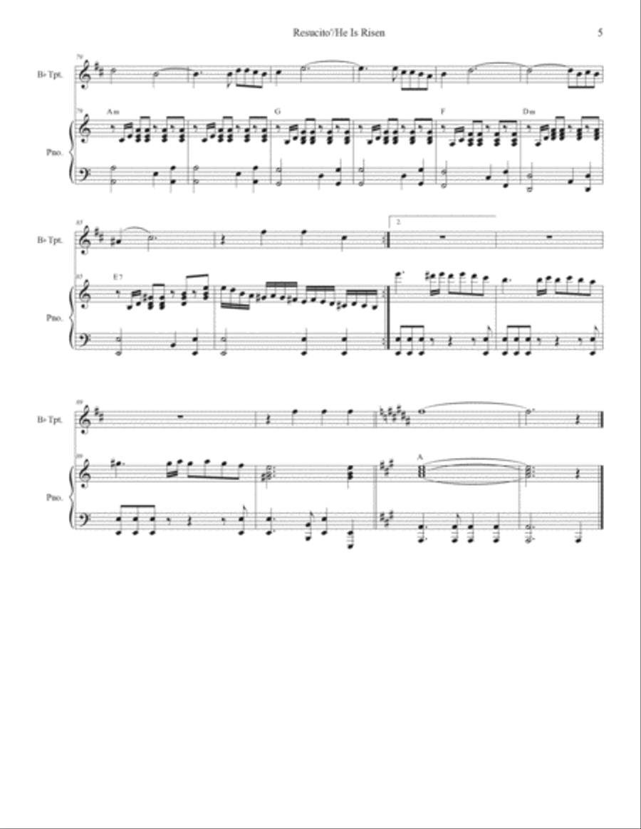 Resucito B-Flat Trumpet scores gallery preview page 5