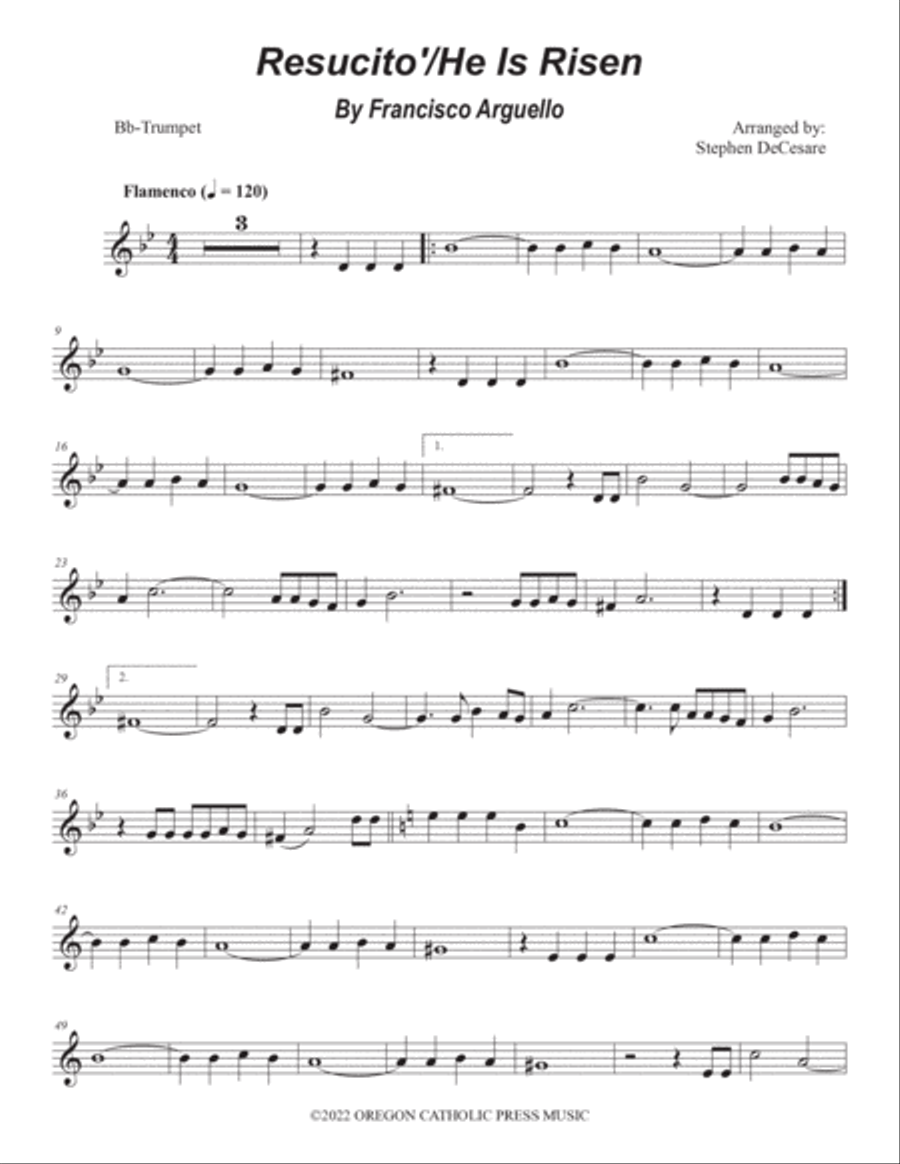 Resucito B-Flat Trumpet scores gallery preview page 6