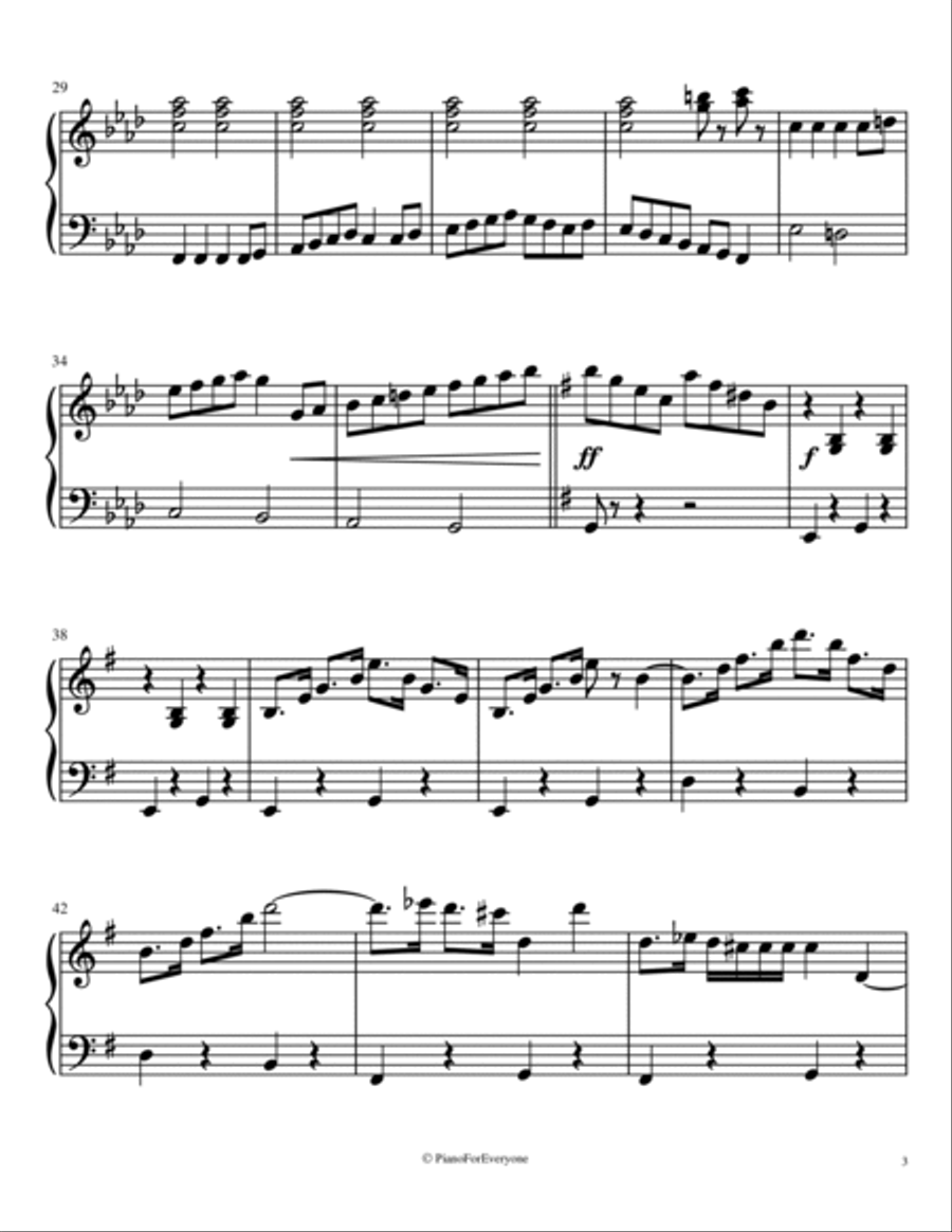 'Dance of the Knights' from Romeo and Juliet - Prokofiev (Easy Piano) Easy Piano scores gallery preview page 3