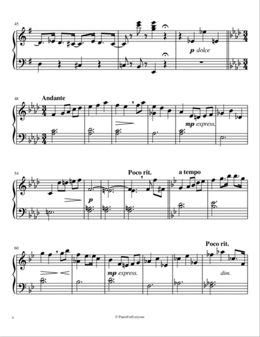 'Dance of the Knights' from Romeo and Juliet - Prokofiev (Easy Piano) Easy Piano scores gallery preview page 4