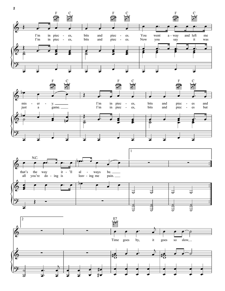 Bits And Pieces Bits And Pieces Piano, Vocal, Guitar scores gallery preview page 2