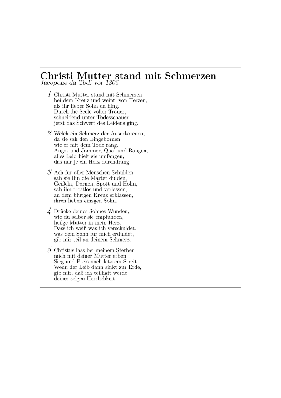Christi Mutter stand mit Schmerzen (Gotteslob 532) Piano Solo scores gallery preview page 5