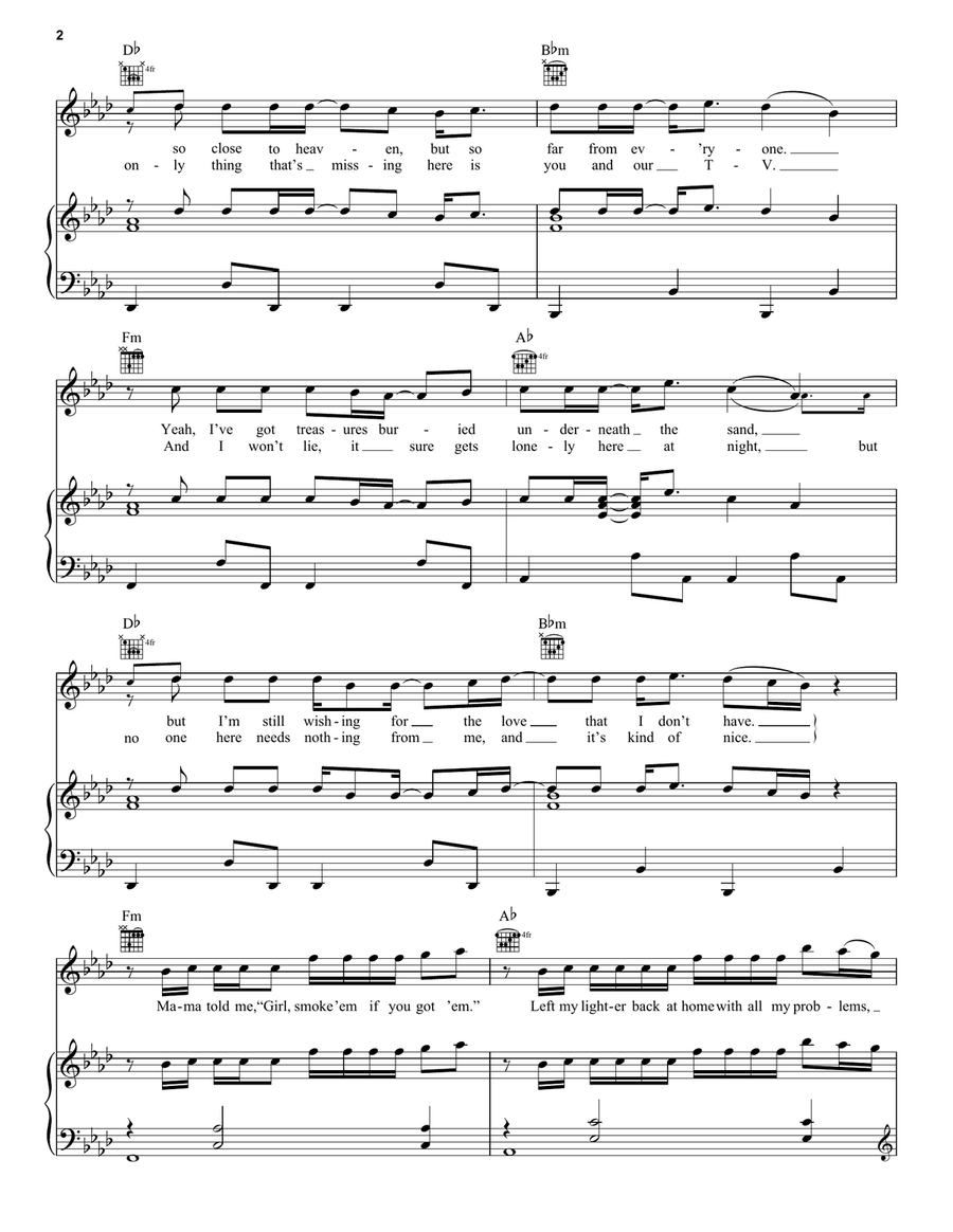 Island Island Piano, Vocal, Guitar scores gallery preview page 2