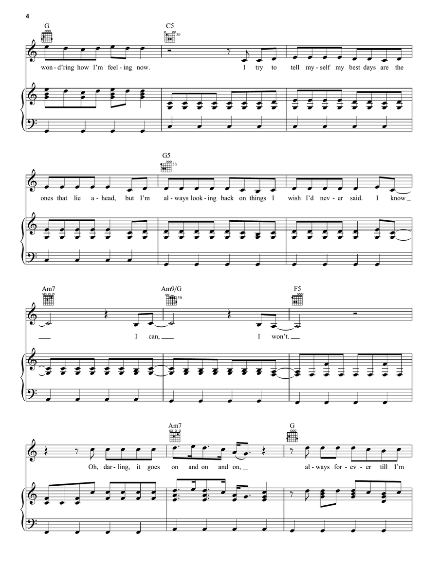 How I'm Feeling Now How I'm Feeling Now Piano, Vocal, Guitar scores gallery preview page 4