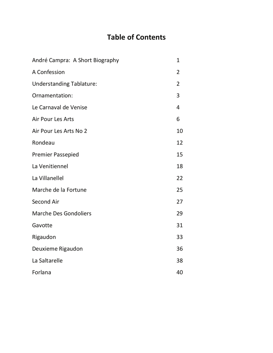André Campra: Le Carnaval de Venise - Extracts - For Low G Ukulele Ukulele scores gallery preview page 2