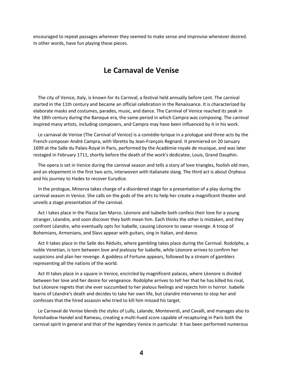 André Campra: Le Carnaval de Venise - Extracts - For Low G Ukulele Ukulele scores gallery preview page 6