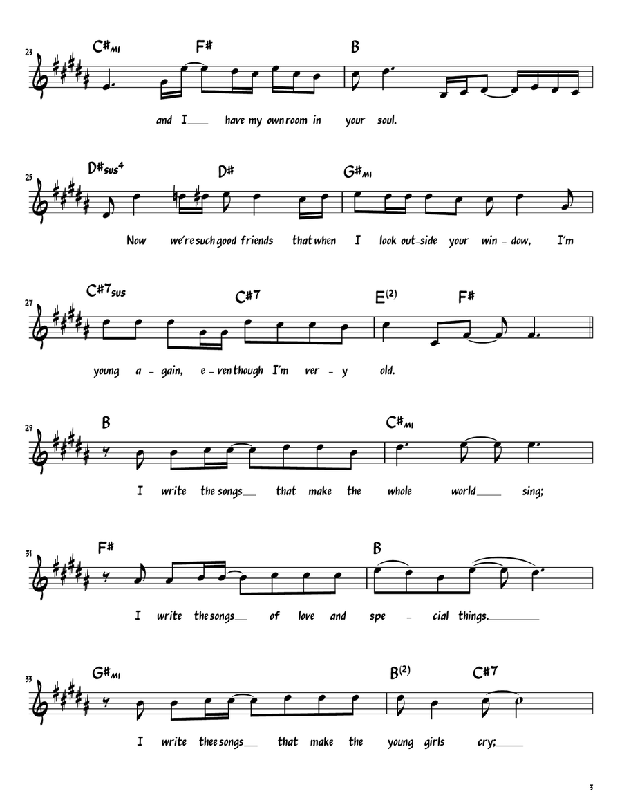 I Write The Songs I Write The Songs Piano scores gallery preview page 3
