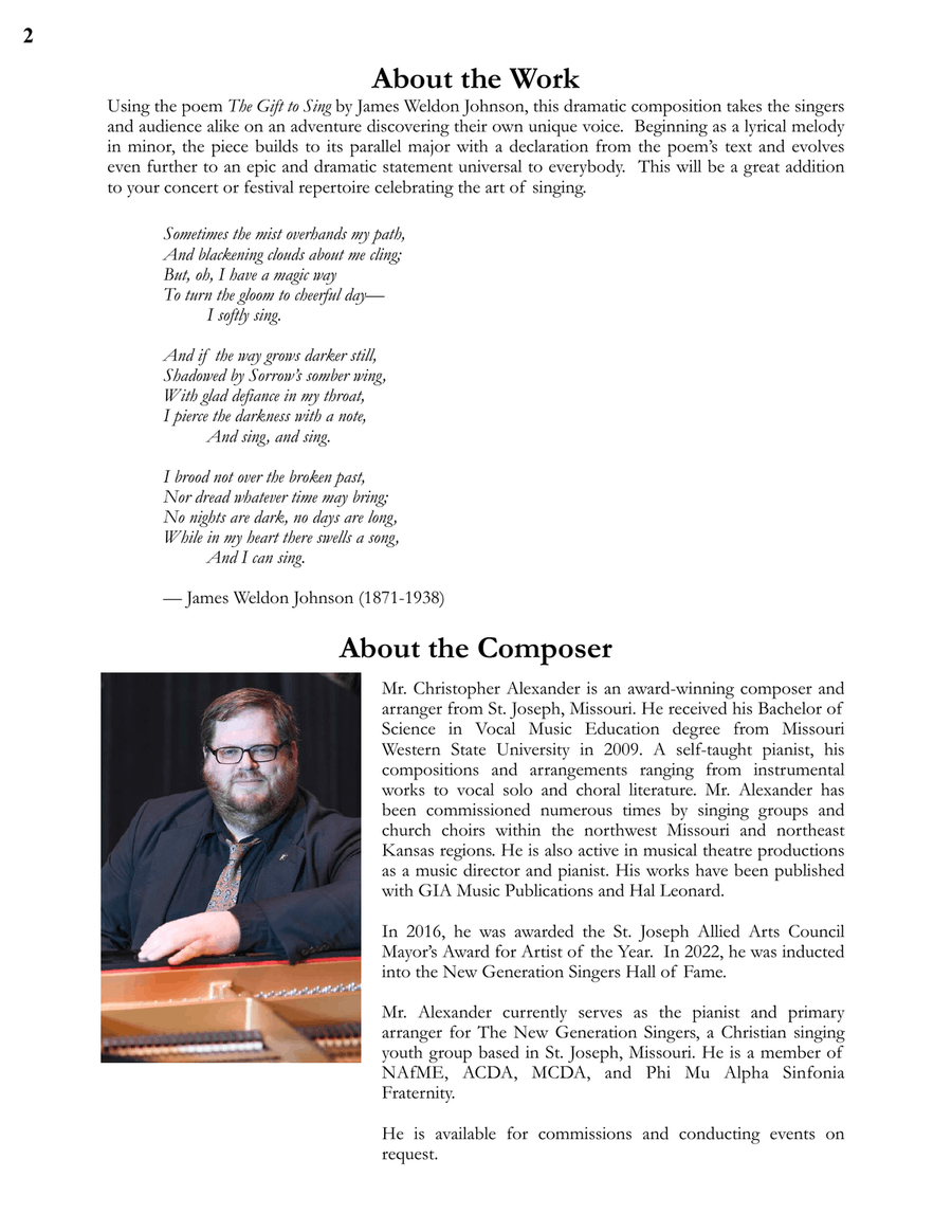 And I Can Sing (The Gift to Sing) 4-Part scores gallery preview page 2