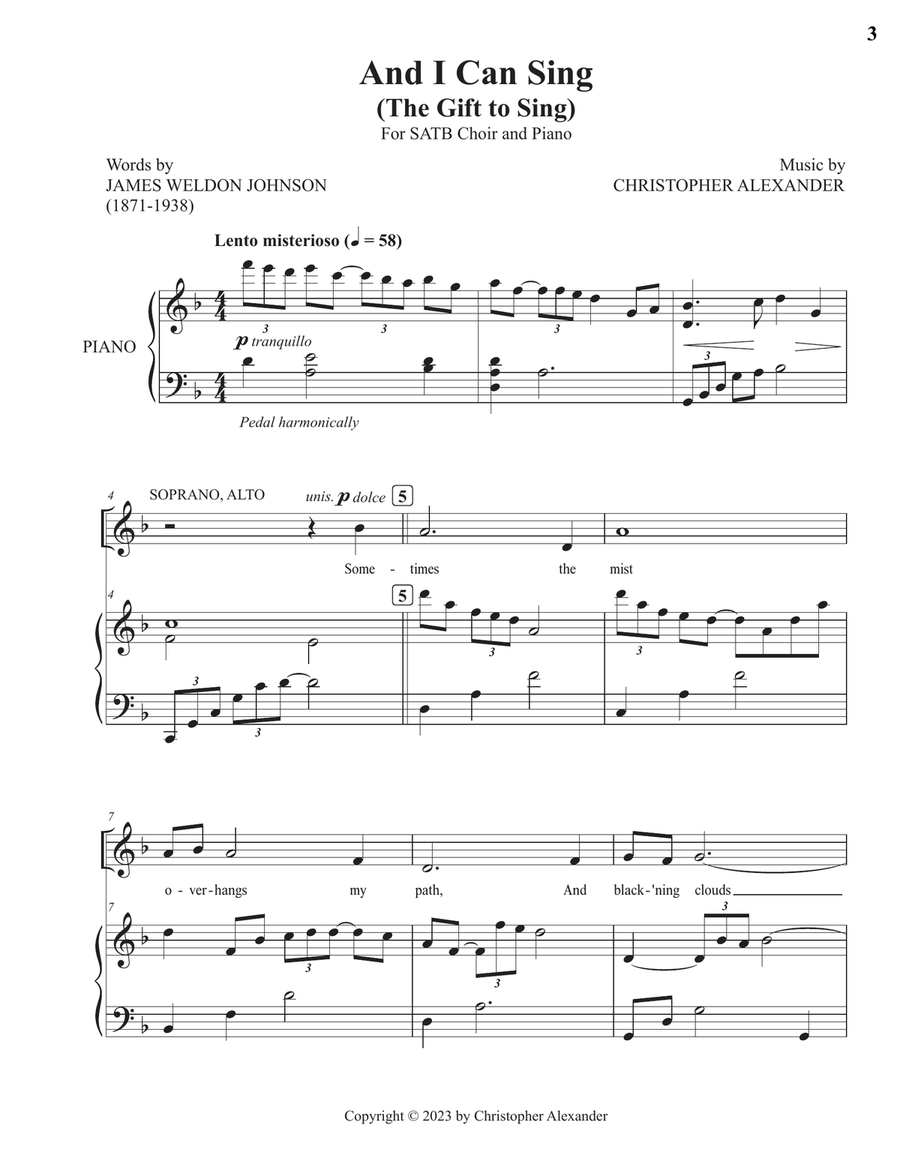 And I Can Sing (The Gift to Sing) 4-Part scores gallery preview page 3