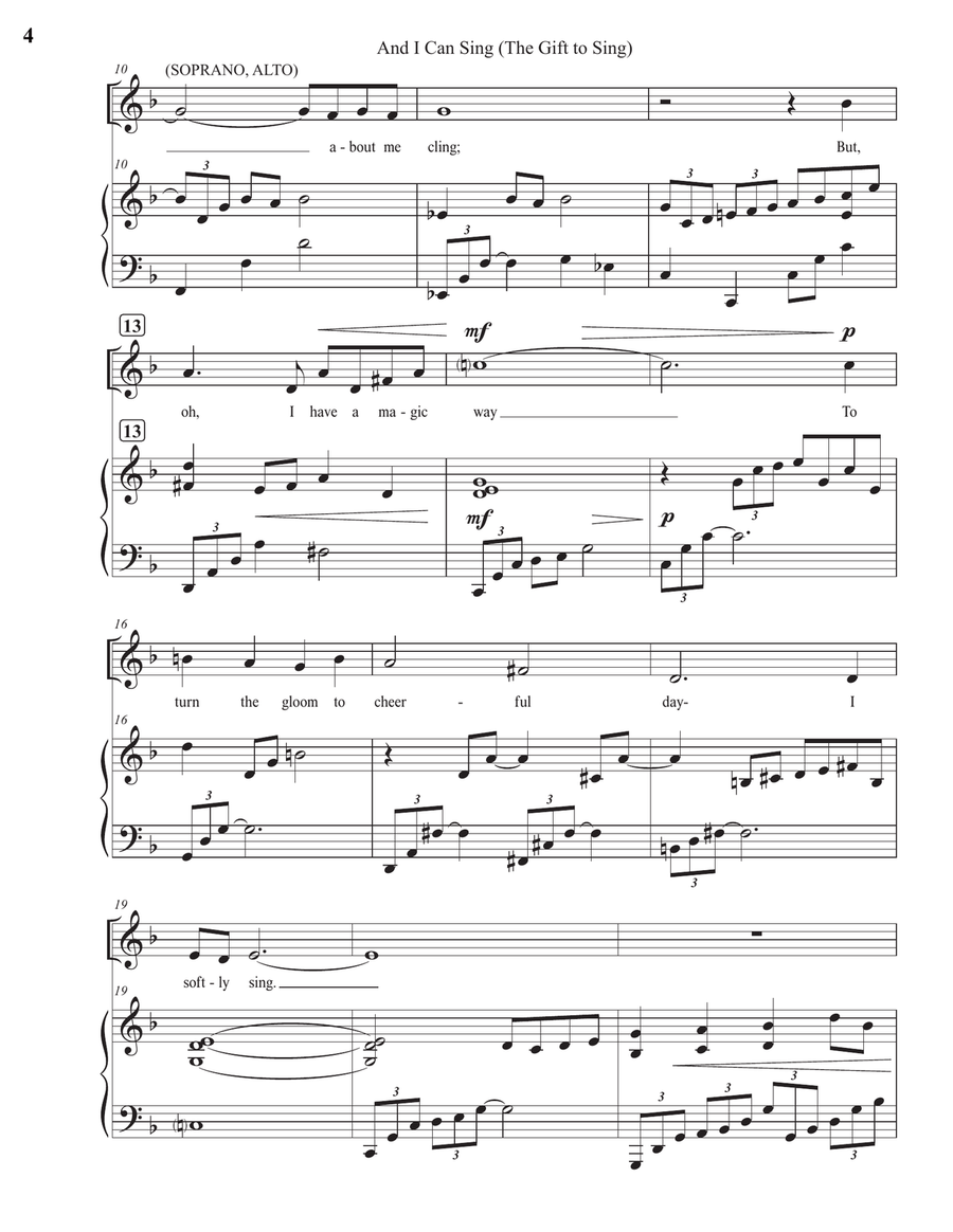 And I Can Sing (The Gift to Sing) 4-Part scores gallery preview page 4