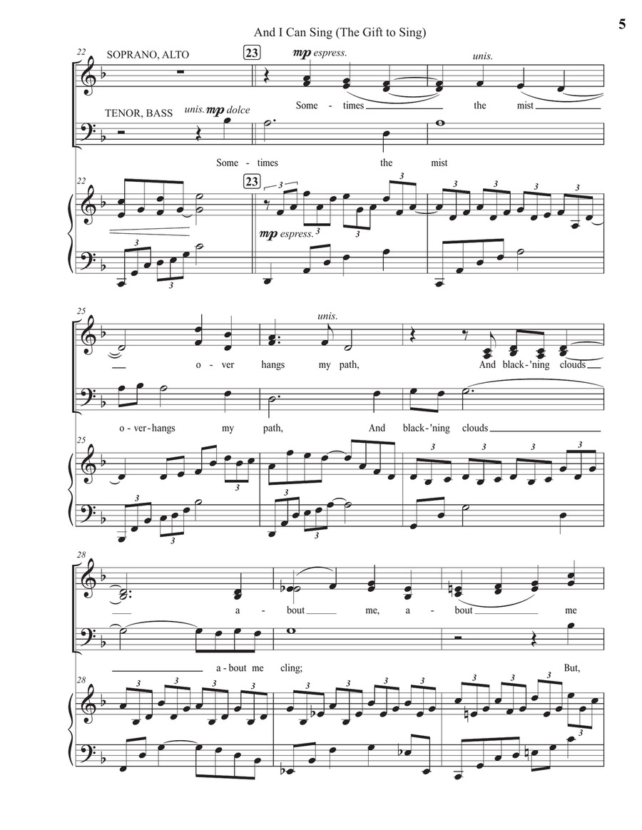 And I Can Sing (The Gift to Sing) 4-Part scores gallery preview page 5