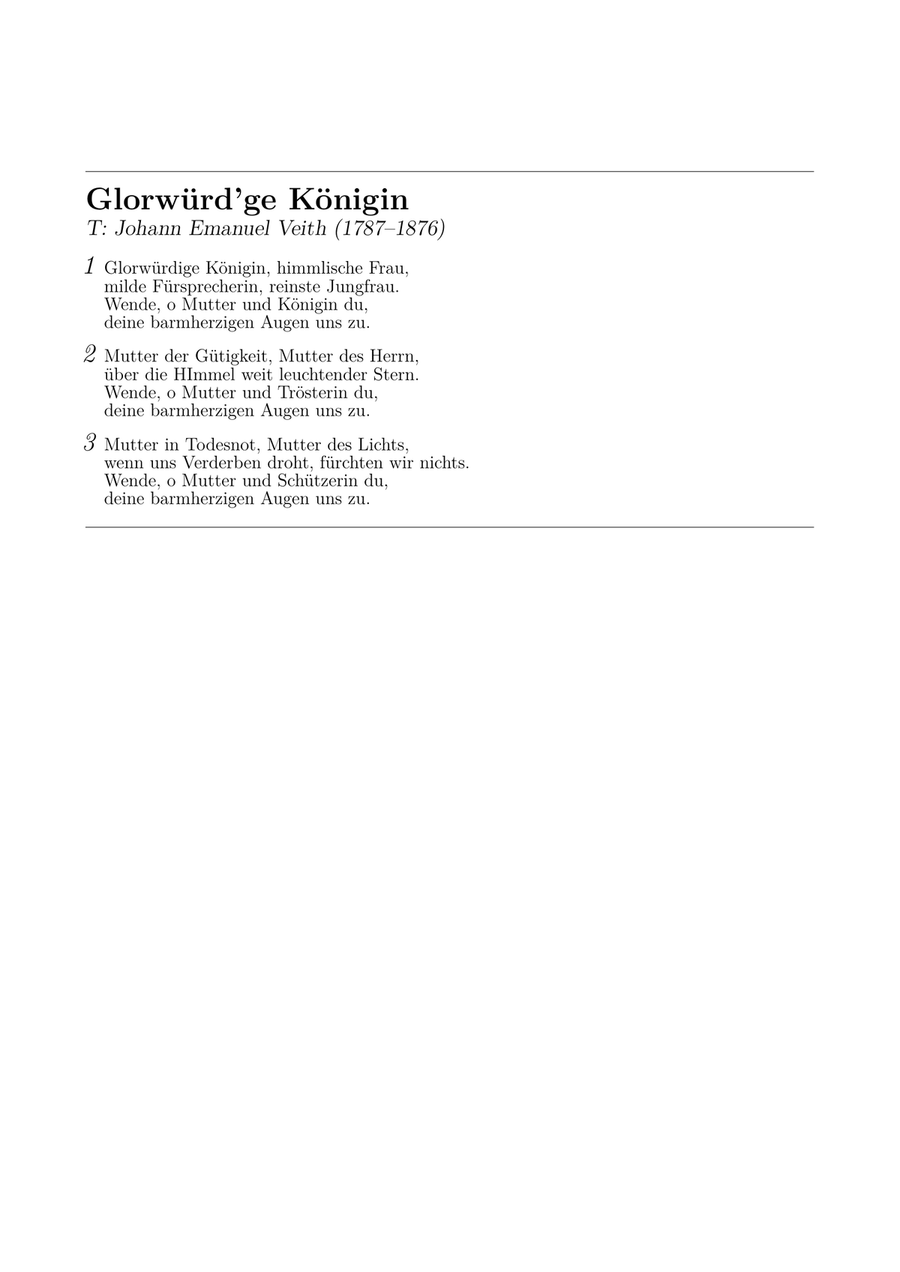 Glorwürd'ge Königin (Gotteslob 963) Piano Method scores gallery preview page 4