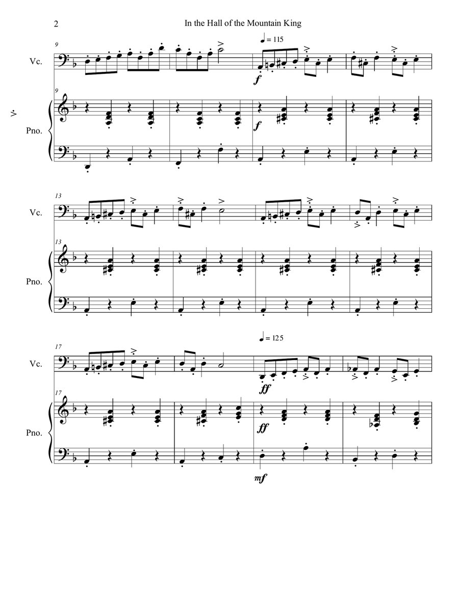 In the Hall of the Mountain King Piano scores gallery preview page 2