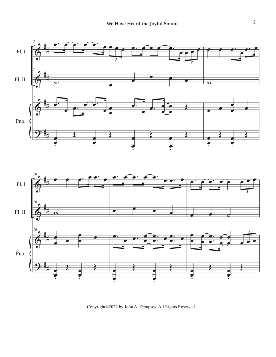 We Have Heard the Joyful Sound (Jesus Saves): Trio for Two Flutes and Piano Woodwind Duet scores gallery preview page 6