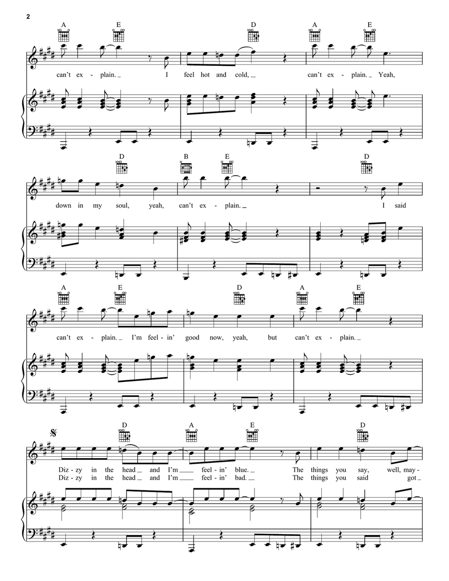 I Can't Explain I Can't Explain Piano, Vocal, Guitar scores gallery preview page 2