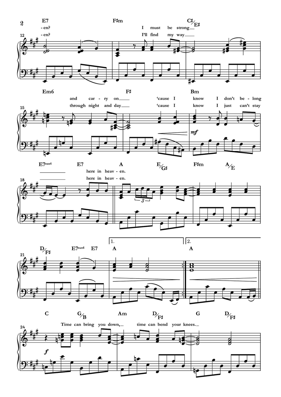 Tears In Heaven Piano Solo scores gallery preview page 2