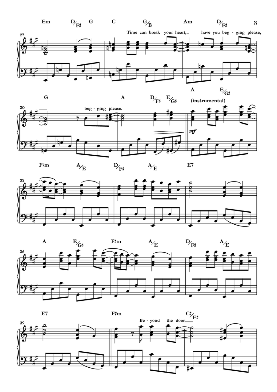 Tears In Heaven Piano Solo scores gallery preview page 3