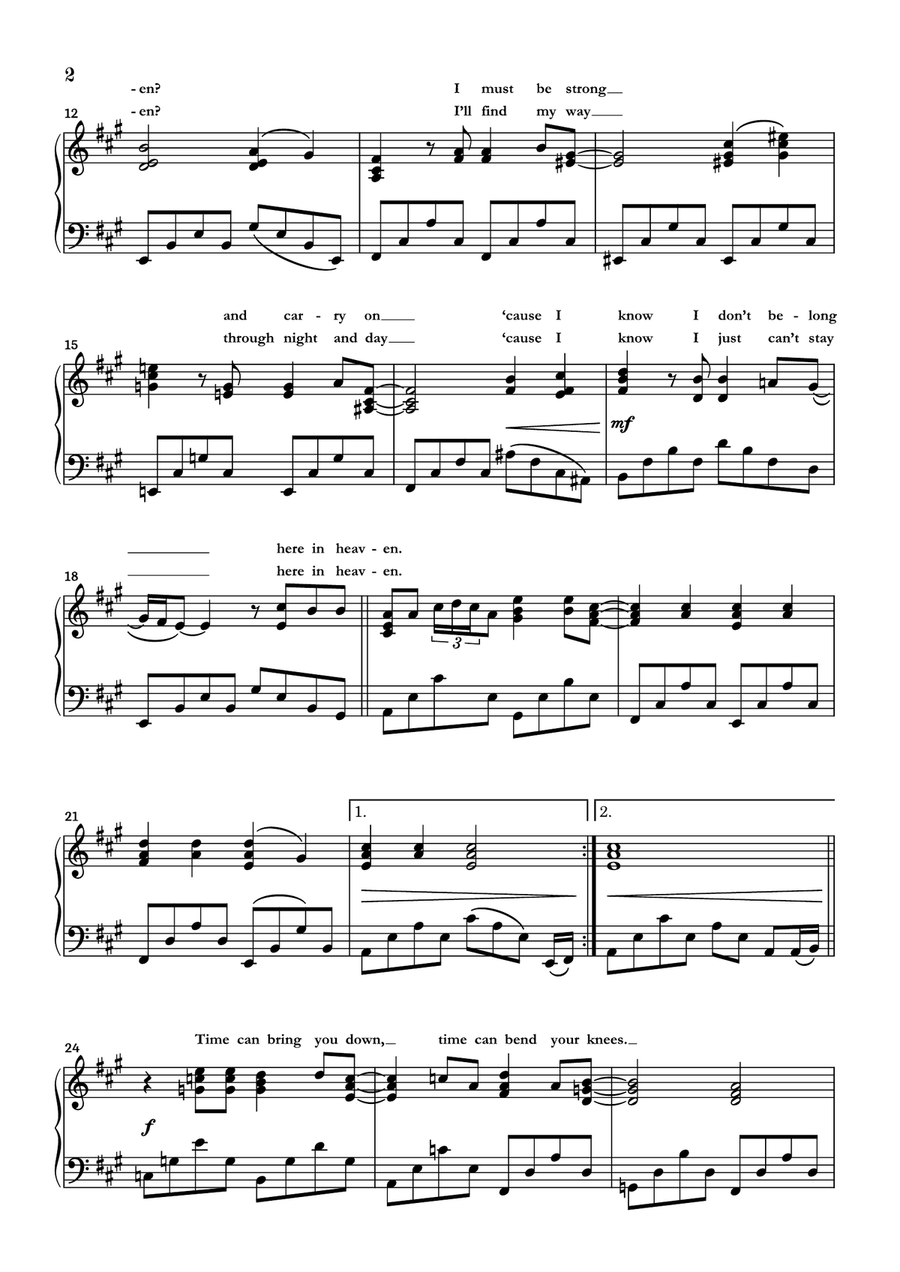 Tears In Heaven Piano Solo scores gallery preview page 2