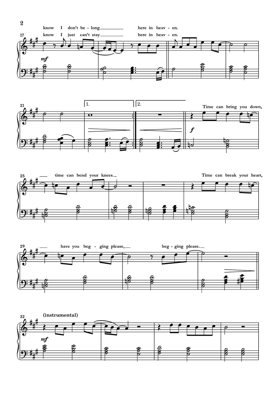 Tears In Heaven Easy Piano scores gallery preview page 2