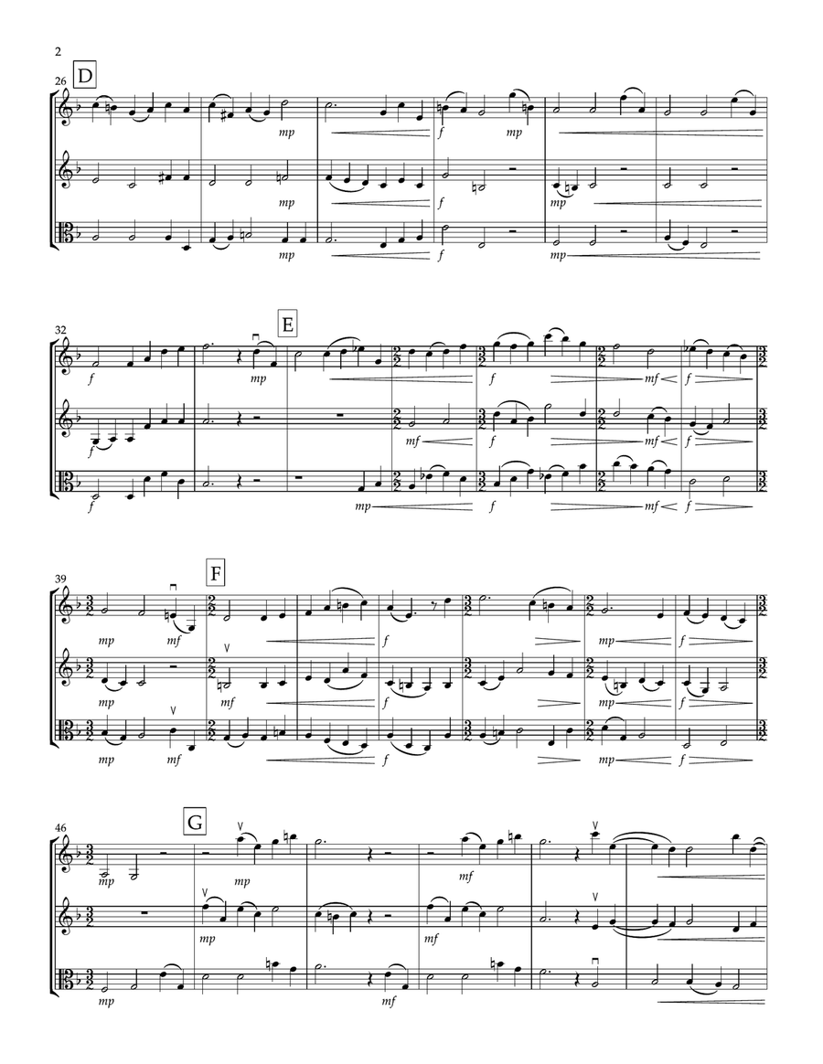 Fantasy Trio on Jesus Calls Us for Two Violins and Viola String Trio scores gallery preview page 2